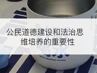 公民道德建设和法治思维培养的重要性