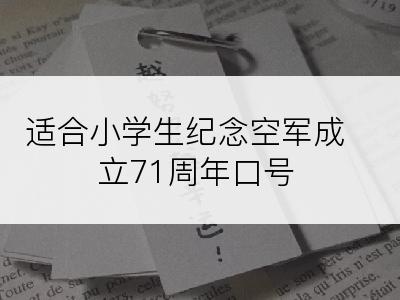 适合小学生纪念空军成立71周年口号