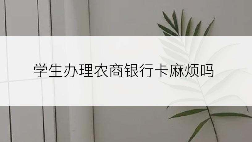 学生办理农商银行卡麻烦吗