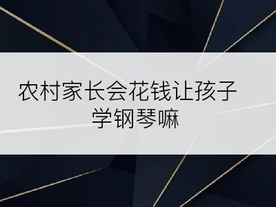 农村家长会花钱让孩子学钢琴嘛