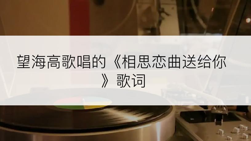 望海高歌唱的《相思恋曲送给你》歌词