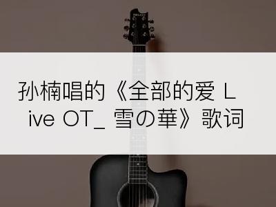 孙楠唱的《全部的爱 Live OT_ 雪の華》歌词