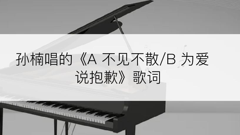 孙楠唱的《A 不见不散/B 为爱说抱歉》歌词