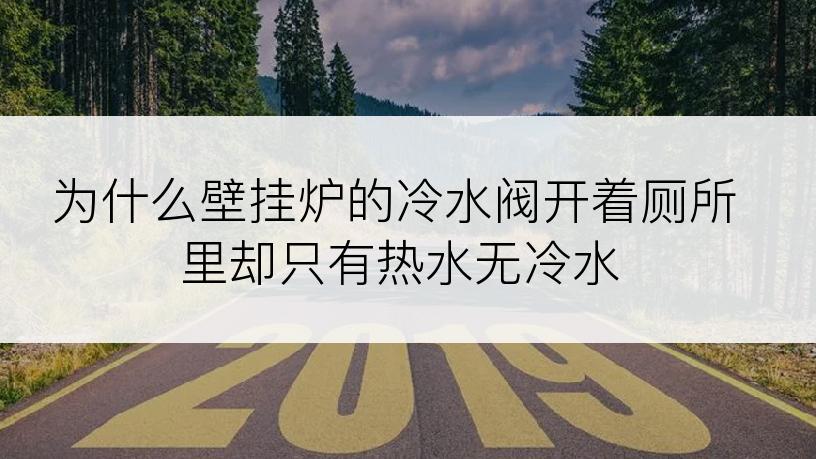 为什么壁挂炉的冷水阀开着厕所里却只有热水无冷水