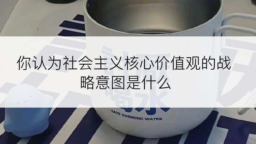 你认为社会主义核心价值观的战略意图是什么