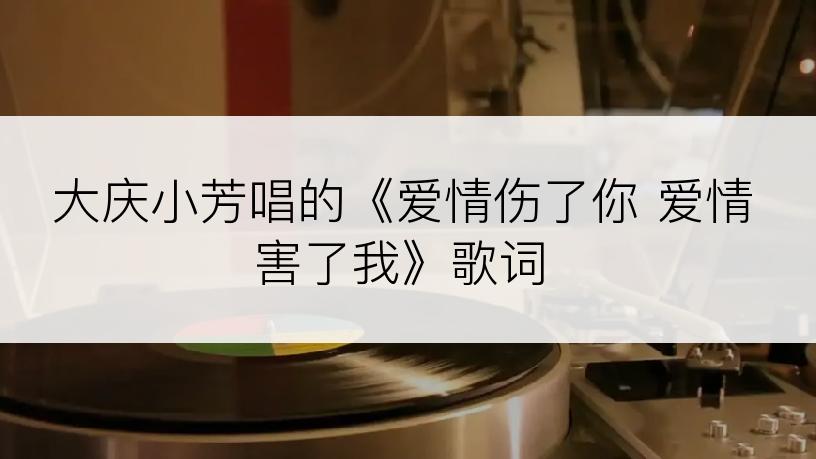 大庆小芳唱的《爱情伤了你 爱情害了我》歌词