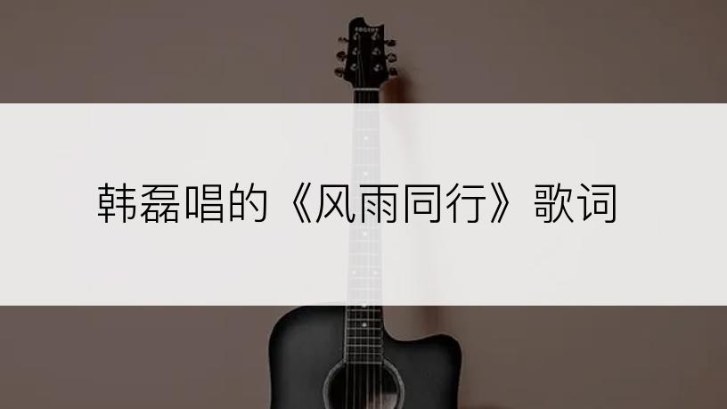 韩磊唱的《风雨同行》歌词