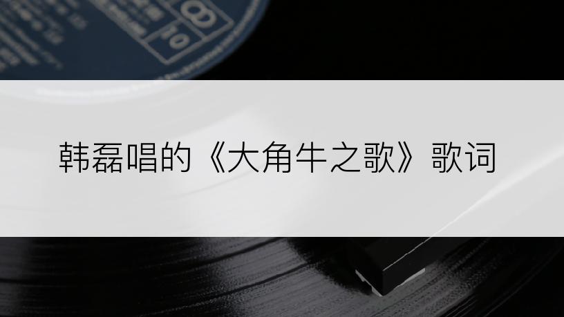 韩磊唱的《大角牛之歌》歌词