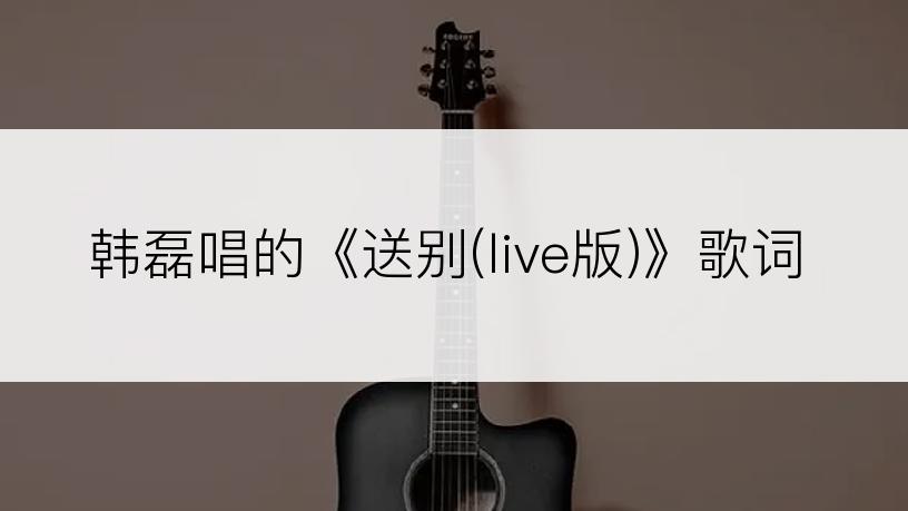 韩磊唱的《送别(live版)》歌词