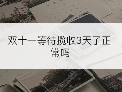 双十一等待揽收3天了正常吗