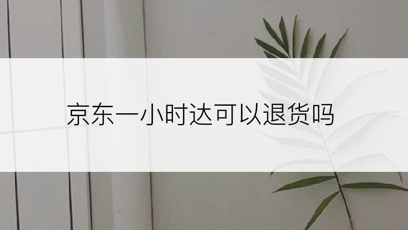 京东一小时达可以退货吗