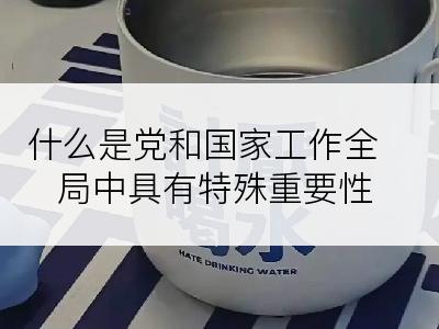 什么是党和国家工作全局中具有特殊重要性