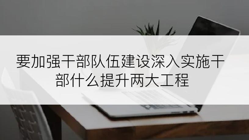 要加强干部队伍建设深入实施干部什么提升两大工程