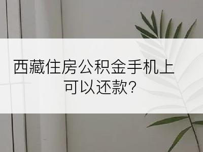 西藏住房公积金手机上可以还款?