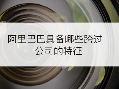 阿里巴巴具备哪些跨过公司的特征