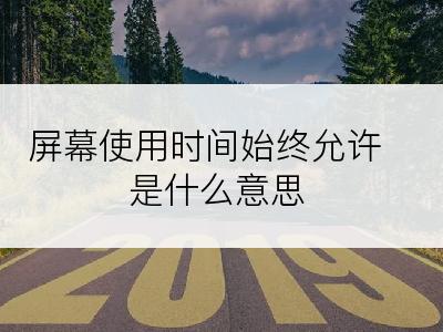 屏幕使用时间始终允许是什么意思