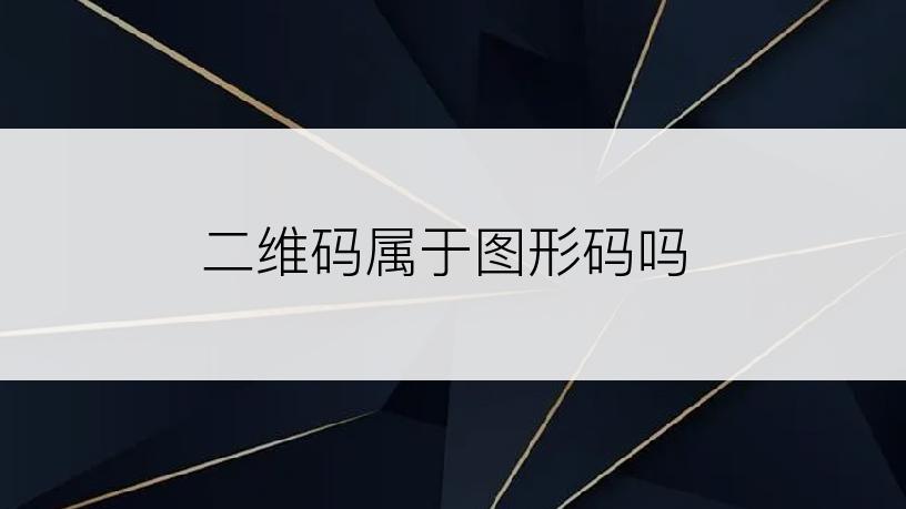 二维码属于图形码吗