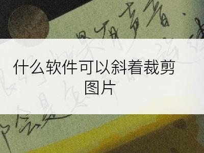 什么软件可以斜着裁剪图片