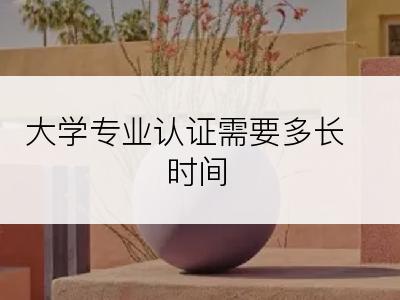 大学专业认证需要多长时间