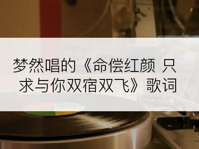 梦然唱的《命偿红颜 只求与你双宿双飞》歌词