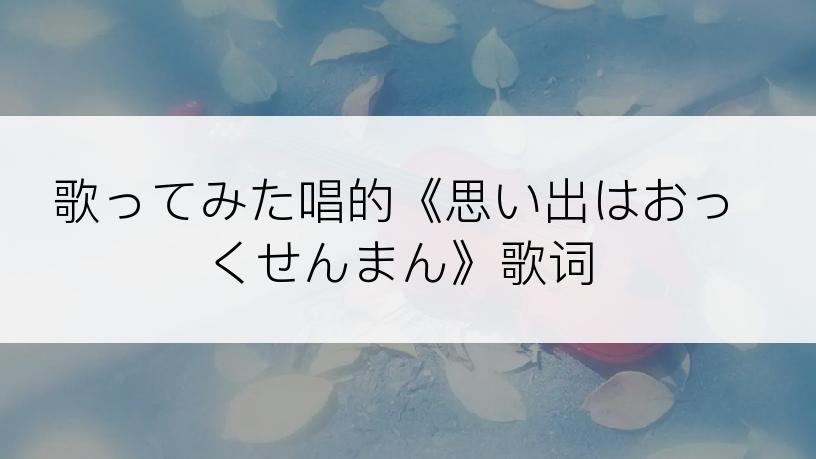 歌ってみた唱的《思い出はおっくせんまん》歌词