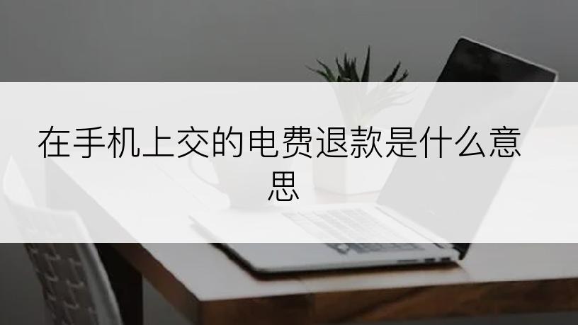 在手机上交的电费退款是什么意思