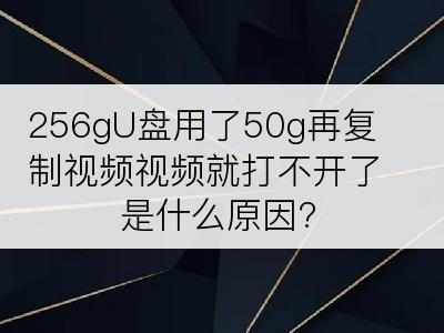 256gU盘用了50g再复制视频视频就打不开了是什么原因?