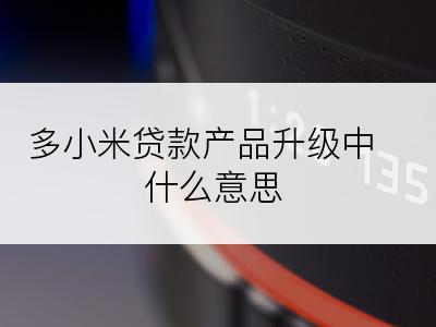 多小米贷款产品升级中什么意思