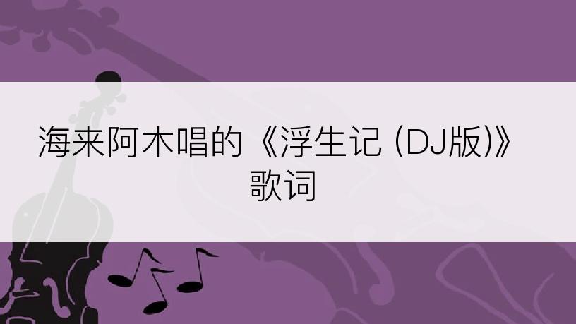 海来阿木唱的《浮生记 (DJ版)》歌词