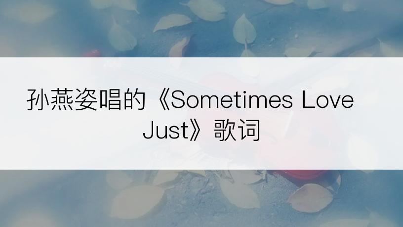 孙燕姿唱的《Sometimes Love Just》歌词