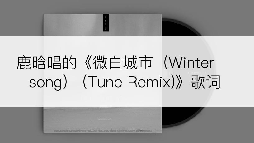 鹿晗唱的《微白城市（Winter song） (Tune Remix)》歌词