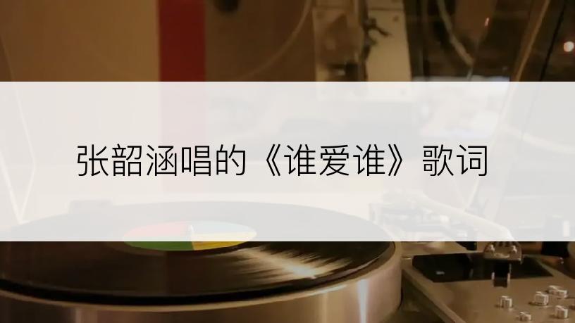 张韶涵唱的《谁爱谁》歌词