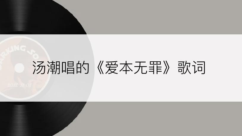 汤潮唱的《爱本无罪》歌词