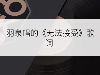 羽泉唱的《无法接受》歌词