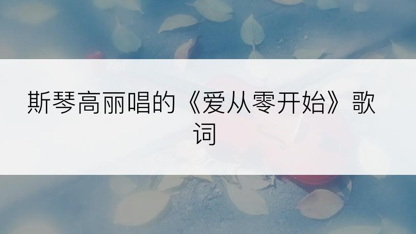 斯琴高丽唱的《爱从零开始》歌词