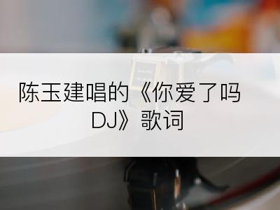 陈玉建唱的《你爱了吗DJ》歌词