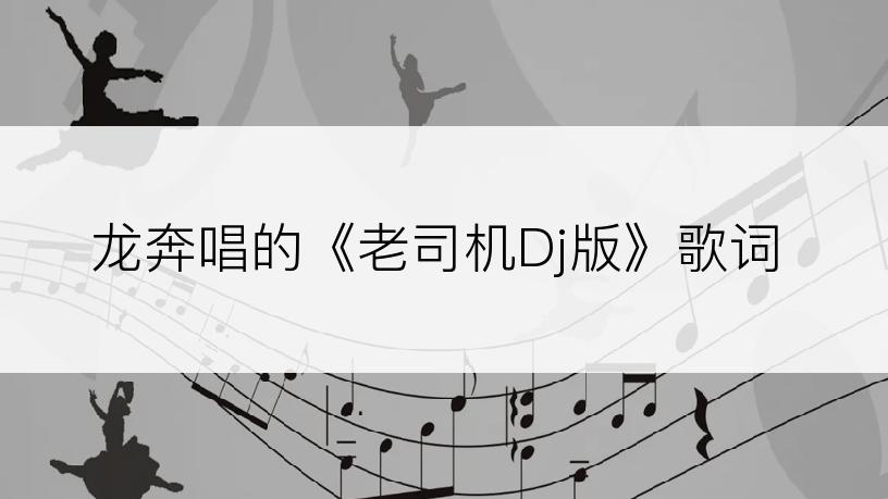 龙奔唱的《老司机Dj版》歌词