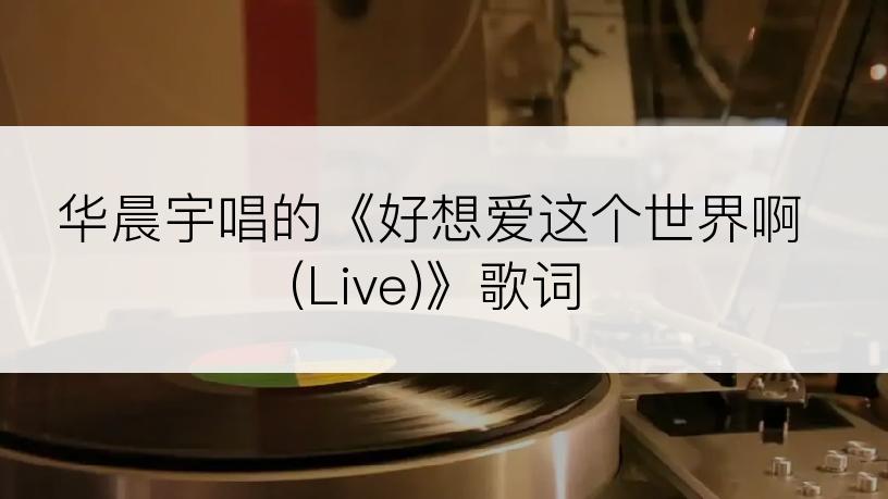 华晨宇唱的《好想爱这个世界啊(Live)》歌词