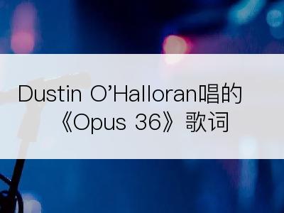 Dustin O'Halloran唱的《Opus 36》歌词