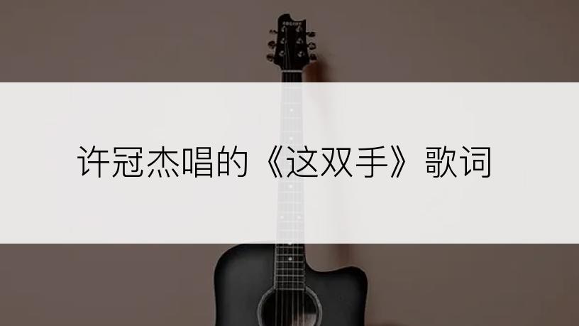 许冠杰唱的《这双手》歌词