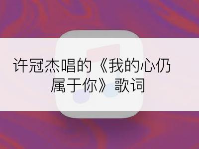 许冠杰唱的《我的心仍属于你》歌词