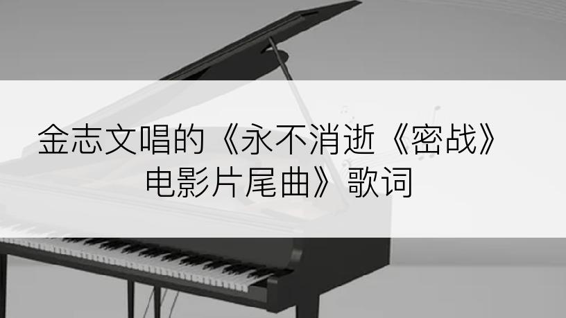 金志文唱的《永不消逝《密战》电影片尾曲》歌词