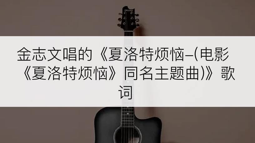 金志文唱的《夏洛特烦恼-(电影《夏洛特烦恼》同名主题曲)》歌词