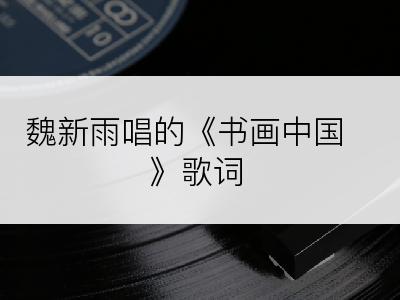 魏新雨唱的《书画中国》歌词