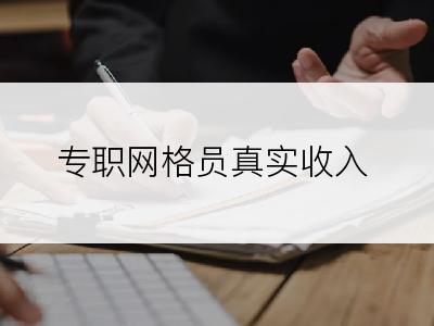 专职网格员真实收入