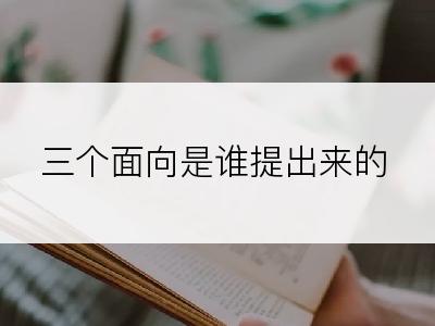 三个面向是谁提出来的