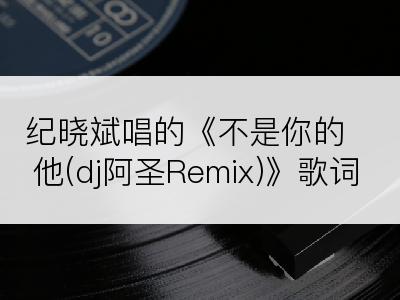 纪晓斌唱的《不是你的他(dj阿圣Remix)》歌词