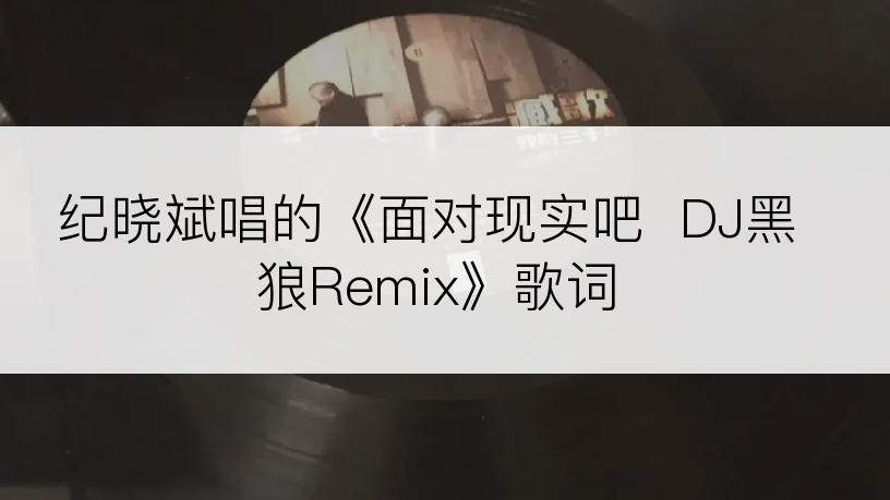 纪晓斌唱的《面对现实吧  DJ黑狼Remix》歌词