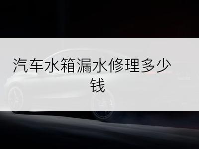 汽车水箱漏水修理多少钱