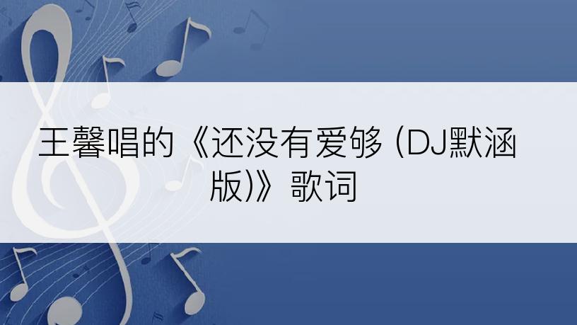 王馨唱的《还没有爱够 (DJ默涵版)》歌词